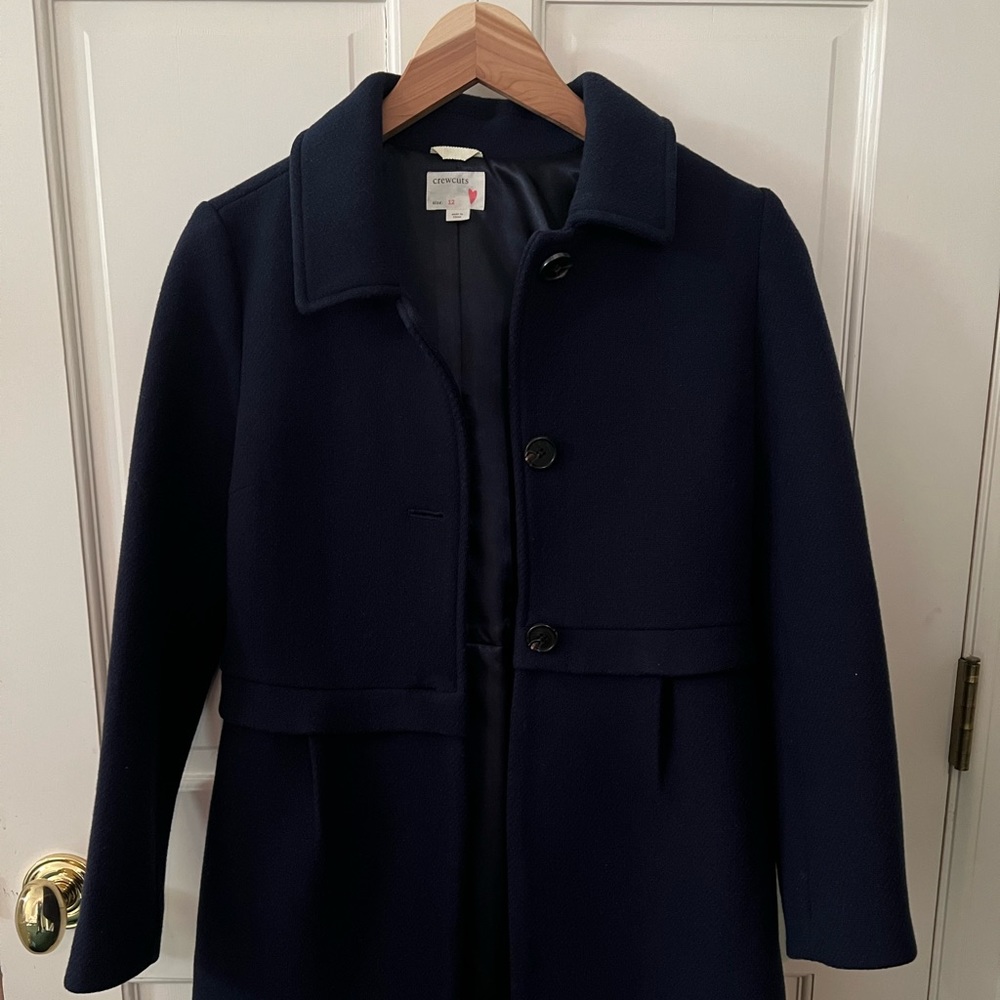 JCrew Crewcuts Navy Wool Coat Size 12